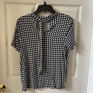 Black and white checkered plaid shirt